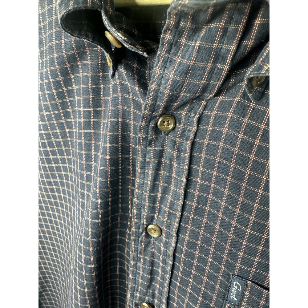 GANT Cambridge Twill Mens XL Blue Check Cotton Button-Down Long Sleeve Shirt - Picture 5 of 12